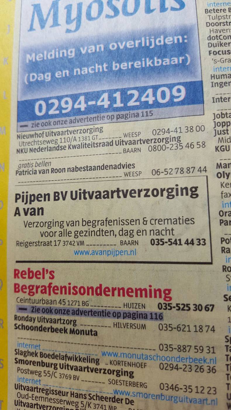 pijpen uitvaart onderneming